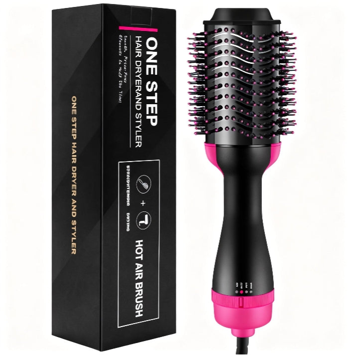 3-in-1 One Step Hot Air Brush Hair Dryer & Styler – Drying, Straightening & Volumizing Brush