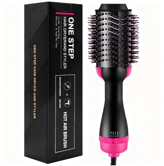 3-in-1 One Step Hot Air Brush Hair Dryer & Styler – Drying, Straightening & Volumizing Brush
